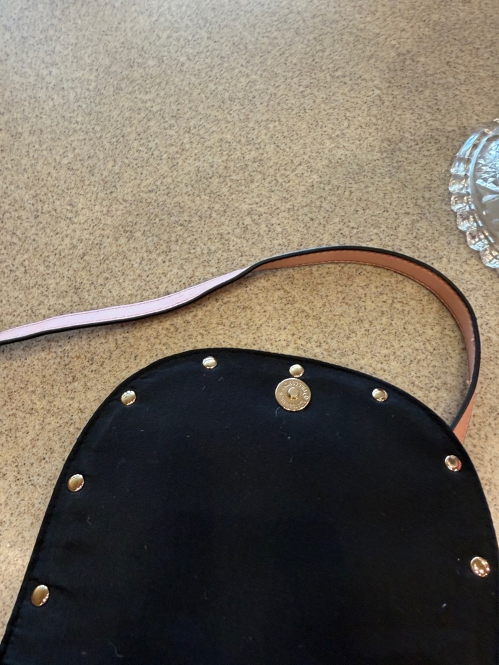 Women's Pink Saddle Crossbody Bag with Gold Ring Handle Cesca vintage 90s - Picture 5 of 11